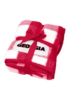 Logo NCAA Georgia Bulldogs Buffalo Check Blanket