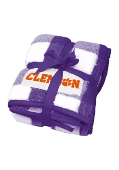 Logo NCAA Clemson Tigers Buffalo Check Blanket
